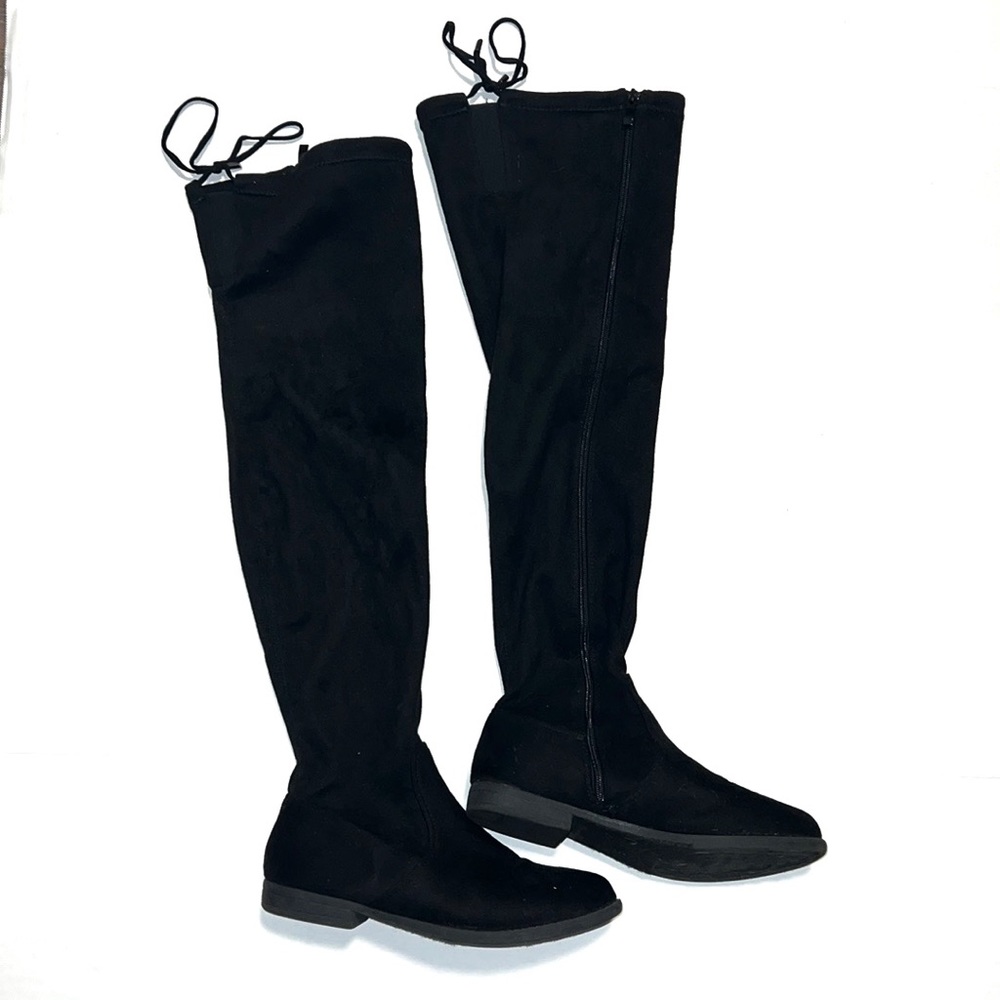 Fashion Nova Black Over The Knee Suede Boots Womens Size 9
